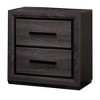 Lycvki Gray Wood Nightstand with 2-Drawers and Black Trim - 2 of 4