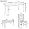 CAVINAS Dining Table Set for 6 Rustic Wood Dining Room Table and Chairs with Bench for Kitchen - 3 of 4