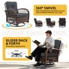 UPHA 5-Piece Patio Outdoor Wicker Swivel Rocking Chair Set with Side Table and Cushions - 4 of 4