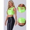 INSPIRE CHIC Women's Metallic Sleeveless Cut Out Party Holographic Crop Tank Tops - 2 of 4