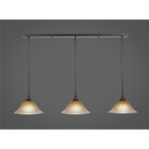 Toltec Lighting Any 3 - Light Chandelier in  Dark Granite with 10" Amber Crystal  Shade - 1 of 1