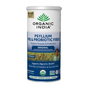 Organic India Psyllium Pre & Probiotic Fiber Original Digestive Canister Powder - 10oz - 1 of 4