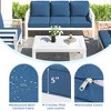 Cesicia 7-Piece Patio Sofa Set with Coffee Table for Backyard, Porch & Poolside，White Frame and Black Cushions - 4 of 4