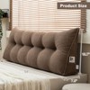 Bekrvio Teddy Velvet Headboard Pillow with Side Pocket, Soft Wedge Backrest Cushion with Removable Cover for Bed & Sofa,Twin/Queen/King - 3 of 4