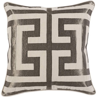 Stately Platinum 22" Square Decorative Pillow