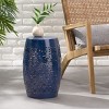 Apollos Modern Lace Cut Iron Side Table,12"Round End Table With Storage,Drum Accent Table-Cuddlewood - 2 of 4