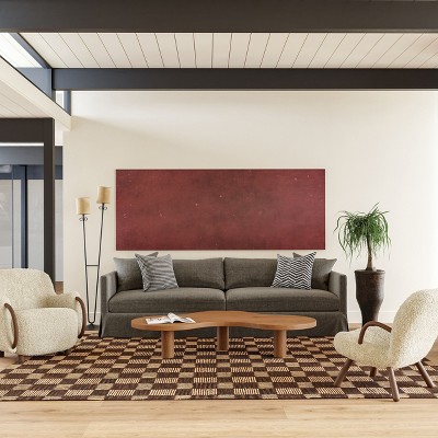 Handmade Brown Wool Rectangular Tufted Area Rug, 5' x 8'