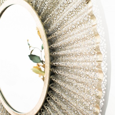 Foster 30.5" Round Silver and Gold Wood Mirror