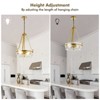 GTCLIGHTING Modern Dining Room Chandelier, 13.5" Gold Textured Glass Drum Chandelier Luxury Hanging Lighting for Living Room Foyer Kitchen Bedroom - 4 of 4