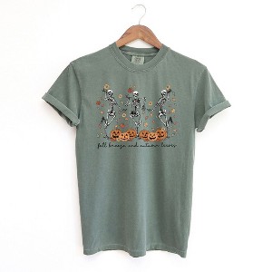 Simply Sage Market Women's Fall Breeze Skeletons Short Sleeve Garment Dyed Tee - 1 of 2