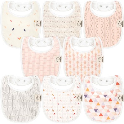 KeaBabies 8pk Organic Baby Bibs for Boy, Baby Drool Bib for Baby Boys and Girls, Newborn Teething Bibs