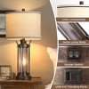 ROTTOGOON Farmhouse Table Lamps with USB A+C Charging Ports, Frosted Glass Lamp for Bedroom Living Room Entryway, Bulbs Included, Bronze - 4 of 4