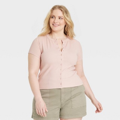 Women's Short Sleeve Button-Down T-Shirt - Universal Thread™