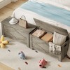 39.4in / 23.6in Storage Chest, Wooden Storage Bench With 2 Safety Hinges, Easy Assembly, Large Toy Chest for Entryway, Living Room, Bedroom - 4 of 4