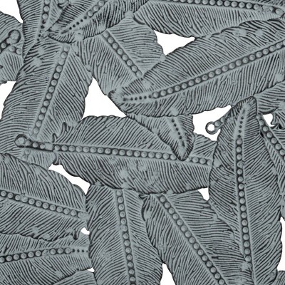 Set of 3 Blue Iron Feather Cutout Wall Sculptures