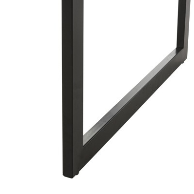 Modern Rectangular Black and White Marble Wood Cocktail Table