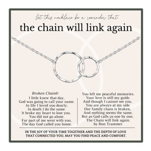 HOPE LOVE SHINE Sympathy Gift Necklace – Silver Gold Memorial Jewelry for Loss of Loved One, 'The Chain Will Link Again' Keepsake - 1 of 4