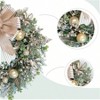 24 Inch Rustic Farmhouse Christmas Wreath with Champagne Leaves Berries Gold Balls for Front Door Indoor Outdoor Home Decor - 2 of 4