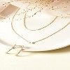 14K Gold Plated Layering Necklace Set | Minimalist Bar, Lotus, Disc & Dog Tag Pendants for Her - 3 of 4