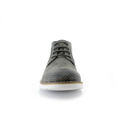 Polar Fox Mens Walker MPX506055 Mid-Top Perforated Casual Chukka Sneaker Boots, in Grey, Size 9.5 — фото 3