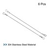 Unique Bargains Stainless Steel Lanyard Cable Eyelets Ended Security Wire Rope Silver 6 Pcs - 3 of 4