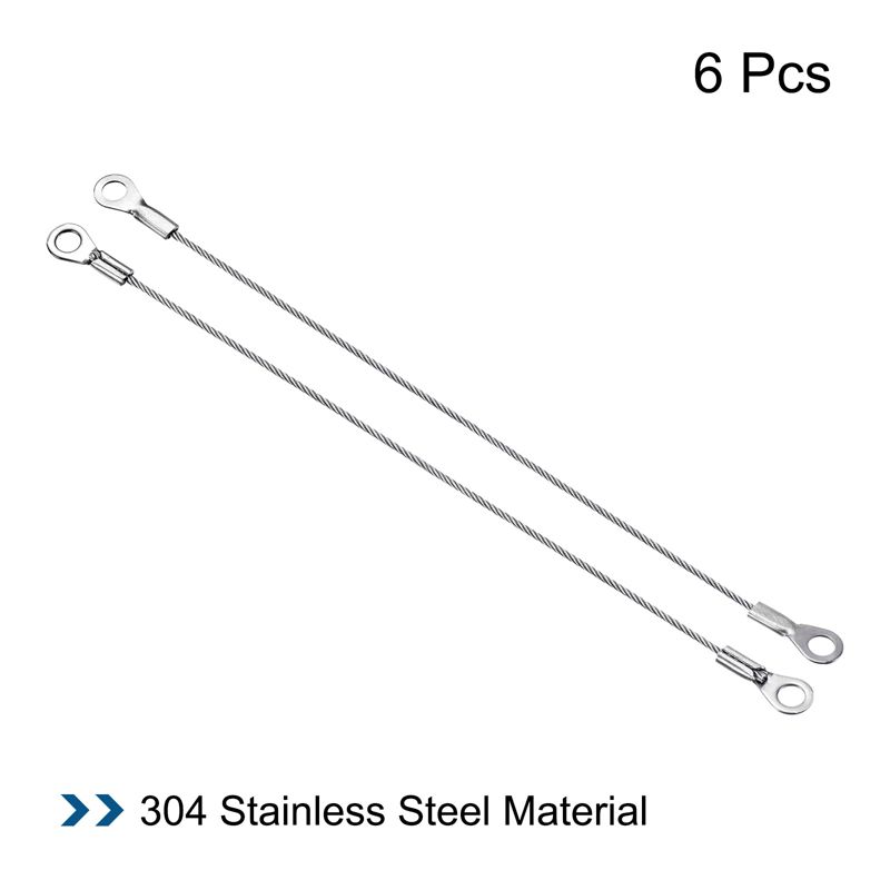 Unique Bargains Stainless Steel Lanyard Cable Eyelets Ended Security Wire Rope, 3 of 6