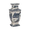 Sagebrook Home 15" Ceramic Vase - Contemporary Blue and White Chinoiserie Temple Design Floral Vase For Decorative Table - 3 of 4
