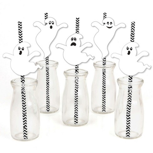 Big Dot Of Happiness Spooky Ghost - Paper Straw Decor - Halloween Party  Striped Decorative Straws - Set Of 24 : Target