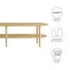 Modway Torus Oval TV Stand with Shelves in Light Oak - 69 Inch Wood Entertainment Center for Living Room-Curved Round Media Console with Open Storage - 3 of 4
