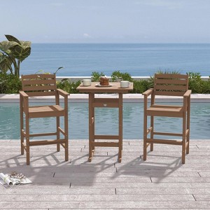 GardenJoy 3-Piece Bar Height Patio Table & Chairs Set - Outdoor Furniture for Deck, Porch, Pool - 1 of 3