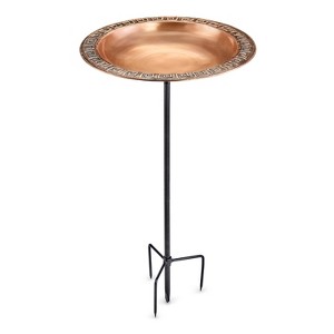 Good Directions 33" Greek Inspired Copper Fairy Bird Bath - Black & Copper - 1 of 4