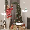 6 ft Prelit Bent Top Christmas Tree, Whimsical Xmas Tree Slim High Mountain Fir with 200 LEDs and Metal Stand - 3 of 4