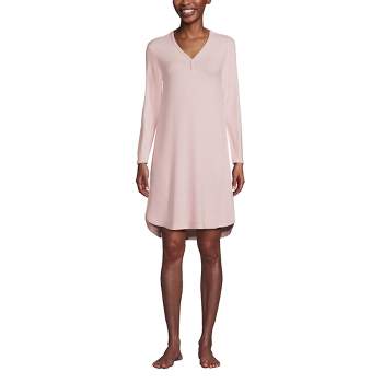Lands' End Women's Cozy Gown Sleep Set - Shirt Gown and Mask
