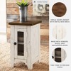 Wystfield Chair Side End Table White/Brown - Signature Design by Ashley: Rustic Storage, Adjustable Shelf - 3 of 4