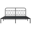 vidaXL Metal Bed Frame without Mattress with Headboard Black 76"x79.9" - 4 of 4