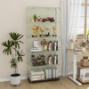 FONTOI 5-Tier Diamond Glass Display Cabinet Storage Cabinet Curio Display Cases Floor Standing Showcase for Living Room, Clear, 27.56"* 11.81"*62.99" - 2 of 4