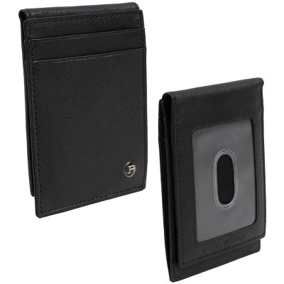 Jack Abrahams - Jack Abrahams Goat Nappa Leather Bi-Fold Card Case Wallet Black