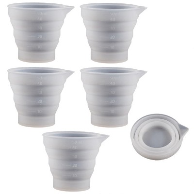 5pcs 50ml Folding DIY Epoxy Measuring Cup Silicone Mold Candle Plaster  Mixing Cup