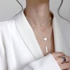 S925 Sterling Silver Triple Layer Long Chain Pendant Necklace for Women - 2 of 4