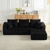 Dolonm L-shaped Modular Combination Sofa,Deep Seat Corduroy Sofa with Armrests, Compressed Boneless Sofa, No Assembly,for Living Room,Bedroom - 3 of 4