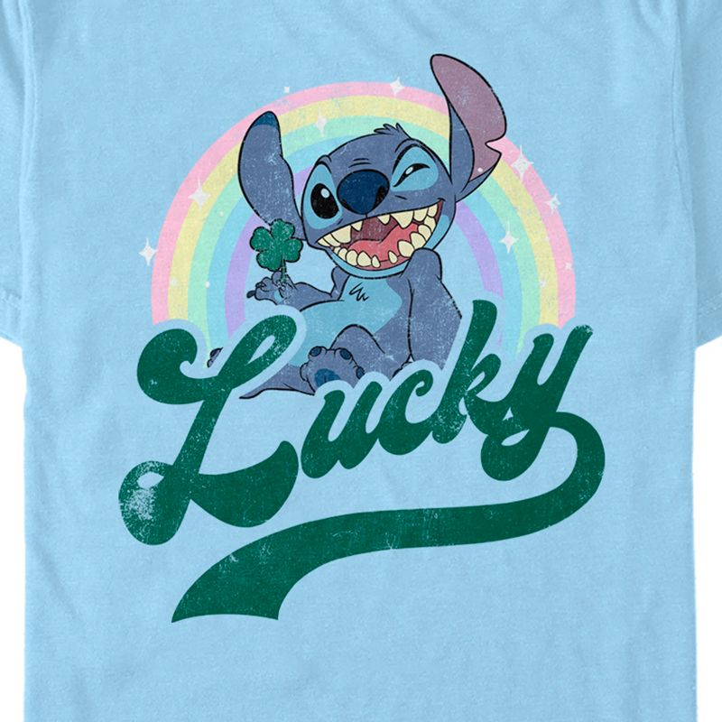 Men's Lilo & Stitch Distressed Lucky Wink T-Shirt, 2 of 5