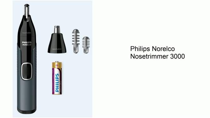 Philips Norelco Series 3000 Men&#39;s Nose/Ear/Eyebrows Electric Trimmer - NT3600/62, 2 of 10, play video
