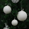 4E's Novelty 18 Pack White Snowball Christmas Ornaments 2.36"/60mm | Glitter Iridescent Shatterproof Balls for Tree Decorations, Winter Holiday Decor - 2 of 4