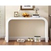 52-Inch Rustic Style Console Table, Console Table with Curved Edge and Natural Texture, ,Wood Frame Table with Cedar Veneer Top-Coolbibila - 3 of 4