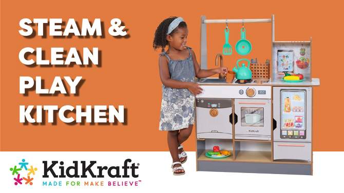 KidKraft Steam &#38; Clean Wooden Play Kitchen, 2 of 15, play video