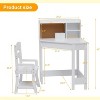 Kids Study Desk and Chair Set, Kids Corner Study Table with Hutch, Adjustable Chair, Cork Board, White Children Desk Chair Set, for Boys Girls - 2 of 4