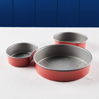 Farberware Red Nonstick 3-Piece Mickey Mouse Cake Pan Set