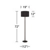 Possini Euro Design Meridian Modern 72" Tall Floor Lamp Oil Rubbed Bronze Metal Light Blaster LED Black Drum Shade for Living Room Bedroom - 4 of 4