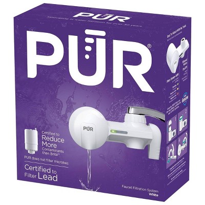 PUR Horizontal White Faucet Mount Water Filtration System