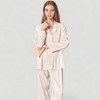 Anna-Kaci Lounge Women's Long Sleeve Button-Down Satin Pajama Top with Ruffle Collar and Wide Leg Pants Sleepwear Set - 4 of 4
